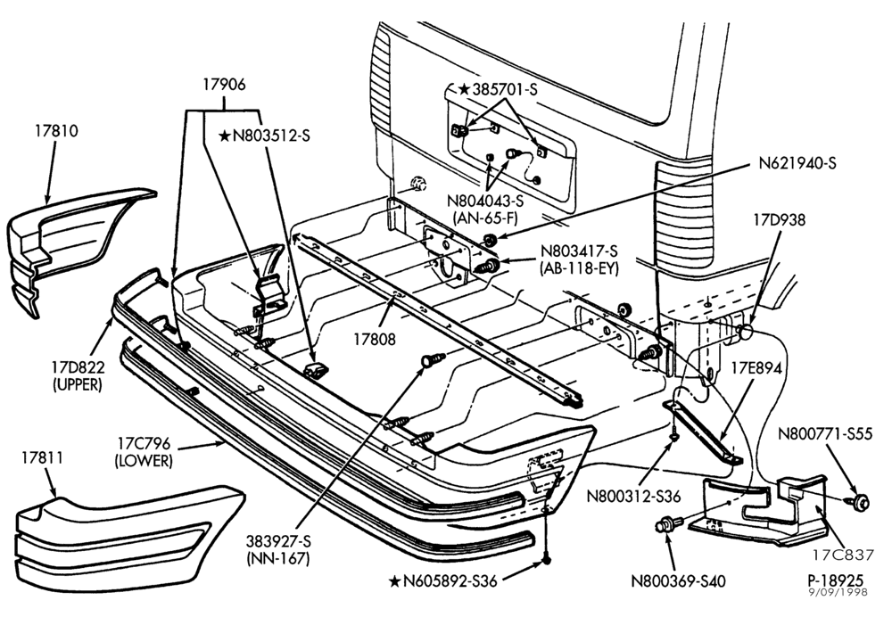 176 - BUMPERS-Rear bumper parts-A