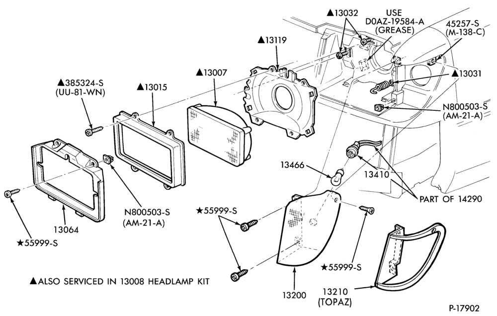 130 - LAMPS-Headlamp, parking and front fender side marker