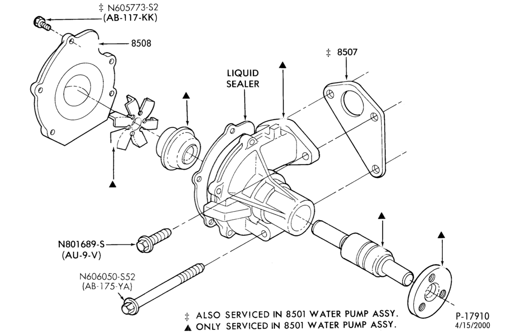 80 - RADIATOR, GRILL AND COOLING-WATER PUMP - 4 cyl. 2.3L HSC