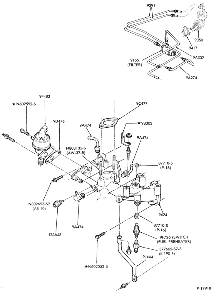 90.1 - 4 CYL. 2.3L (140 C.I.D.) HSC-Intake manifold and related parts