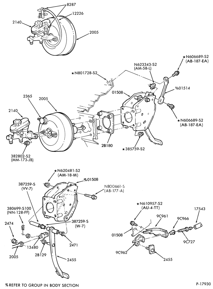 23 - BRAKES-Brake booster and pedal installation
