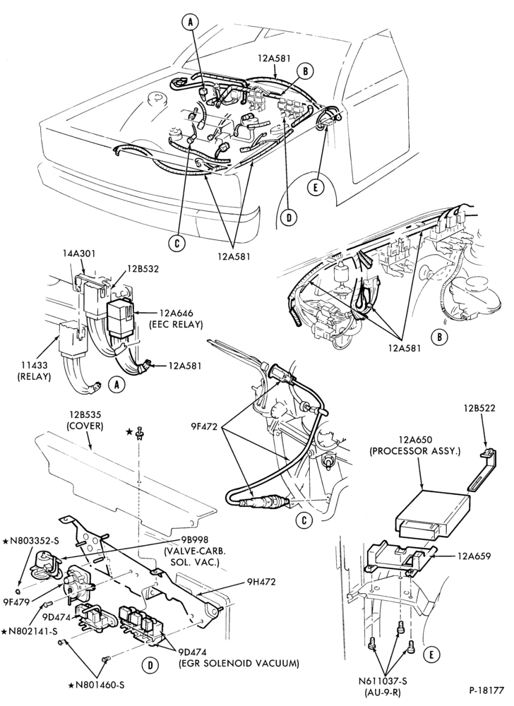 94.7 - 4 CYL. 2.3L (140 C.I.D.) HSC-Electronic engine control (E.E.C.)- w/E.E.C