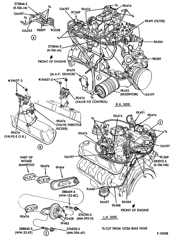 94.1 - 8 CYL. 5.0L (302 C.I.D.)-GAS-F150/250 and U150-Calif.-exc. E.F.I.