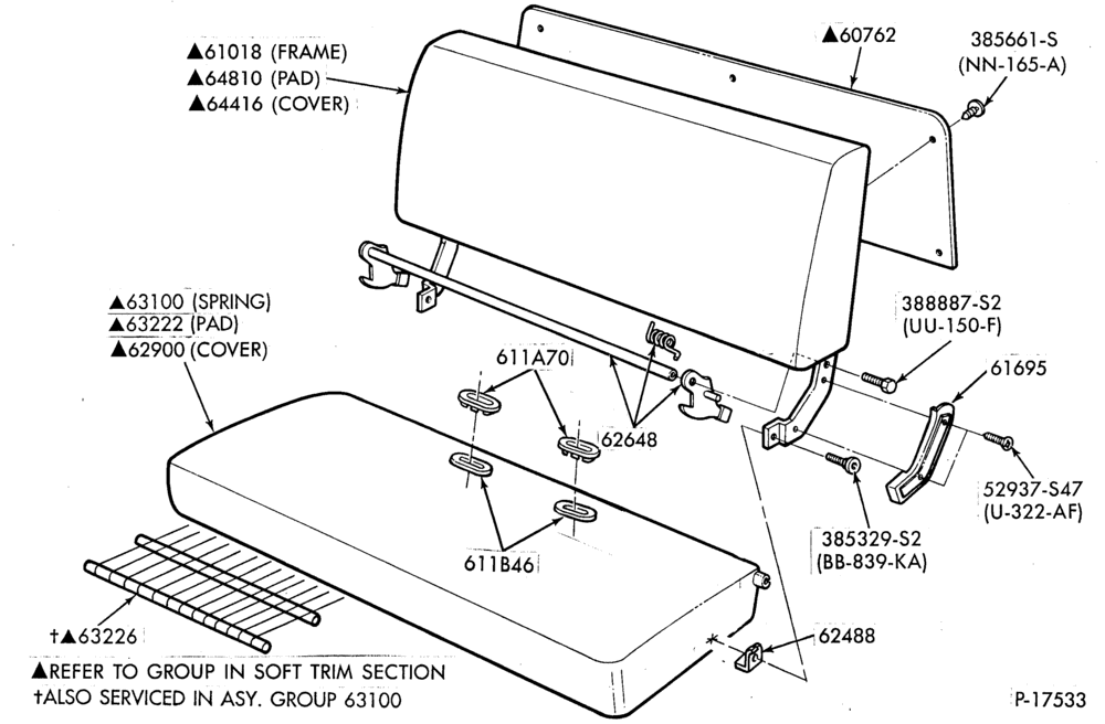 600 - SEATS-Rear seat parts - upper half-F350(Crew Cab)