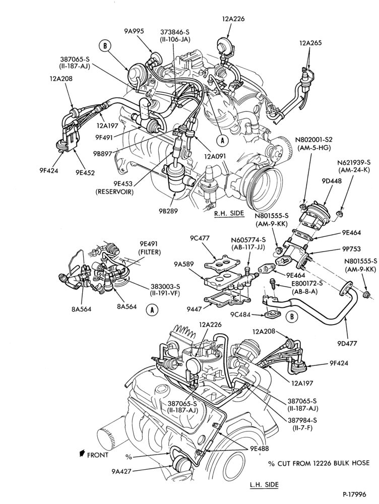 94.5 - 6 CYL. 3.8L (230 C.I.D.)-recirculation (E.G.R.)  - 49 states - w/o alt.-w/o A/C