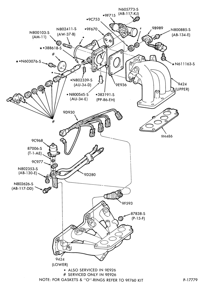 93 - 4 CYL. 2.3L (140 C.I.D.)-TC (TURBO)-Fuel injection manifold,