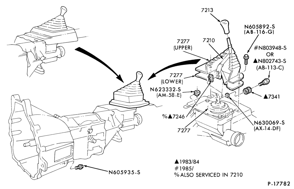 72.1 - EXTERNAL PARTS-Gearshift mechanism - floor mounted-5/S