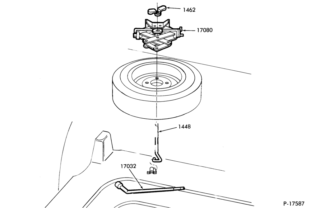 175.1 - SPEEDOMETER, BUMPERS, MIRRORS AND WIPERS-Jack and spare wheel parts