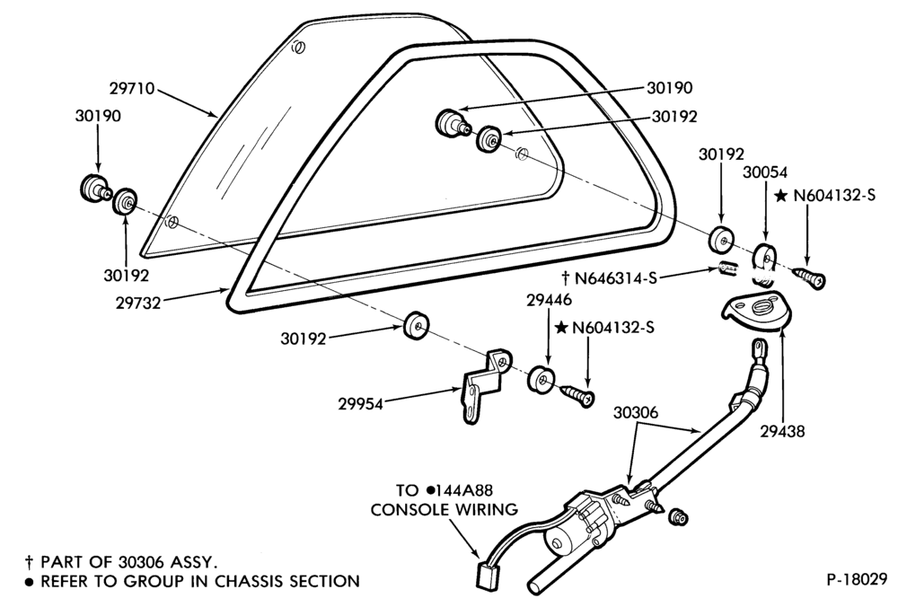 290 - BODY SIDES AND QUARTER-Window parts  - quarter - stationary- remote control body type 66