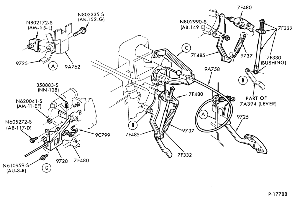 97 - 4 CYL. 1.9L (116 C.I.D.)-Accelerator linkage  - E.F.I.- with A/T