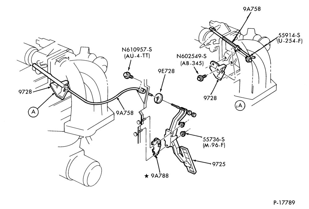 97 - 4 CYL. 2.3L (140 C.I.D.)-TC (TURBO)-Accelerator linkage- E.F.I.