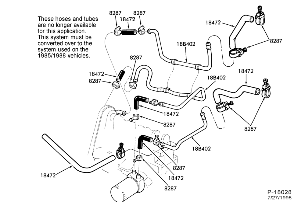 HEATER HOSES & TUBES-4 cyl. - 2.3L - Turbo-S,MF