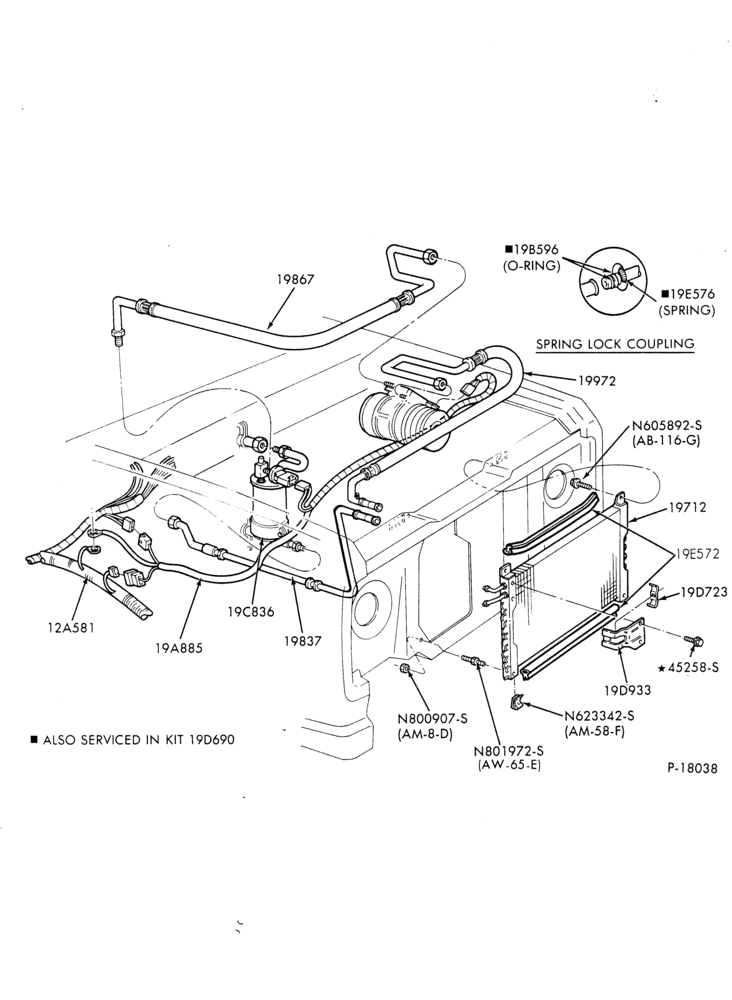 197.1 - AIR CONDITIONING-Compressor Installation  - built - integral-6 cyl. 171 (2.8L) and 177 (2.9L)-R