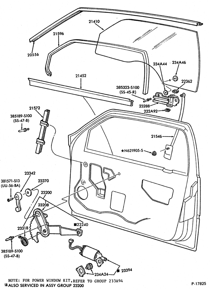 230 - BODY SIDES AND QUARTER-Window parts - front door - B/T 66