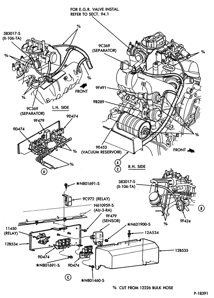 94.1 - 6 CYL. 2.8L (171 C.I.D.)-B-R - vac. tubing