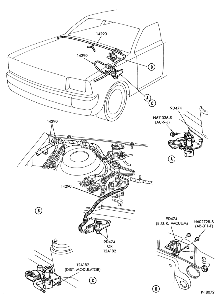 94.7 - 4 CYL. 1.6L (98 C.I.D.)-Electronic engine control (E.E.C.)- Exc. E.F.I.