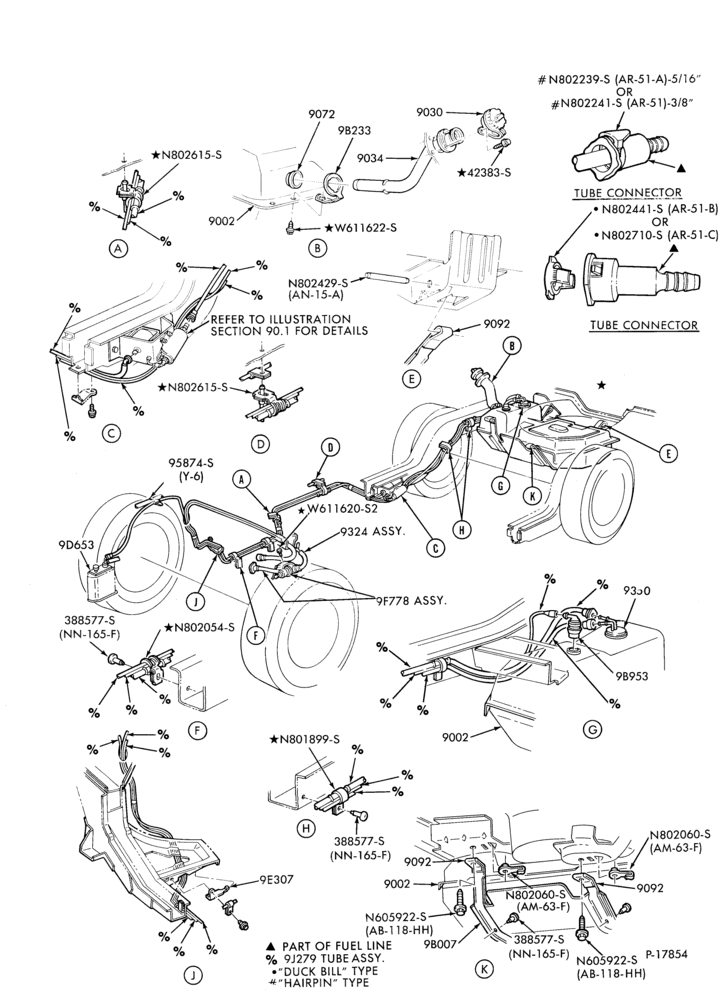 90 - 4 CYL. 2.3L (140 C.I.D.)-Fuel system - E.F.I.