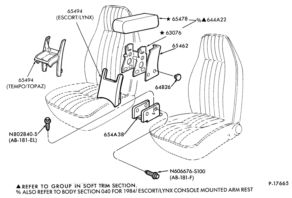 600 - SOFT, INTERIOR TRIM-Arm rest - free standing