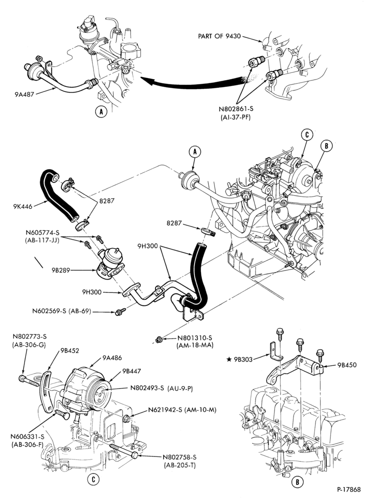 94.1 - 4 CYL. 2.3L (140 C.I.D.) HSC-Thermactor emission (T/E)- Canada