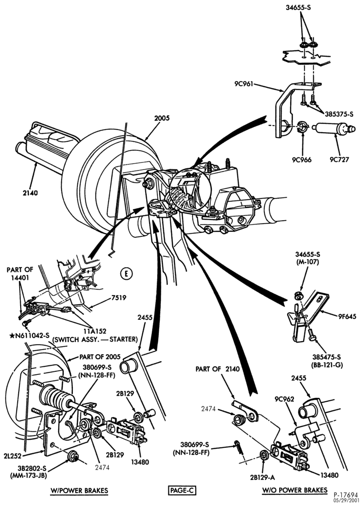 75 - EXTERNAL PARTS-(1983/86) - hydraulic actuated - Page C-F100/350