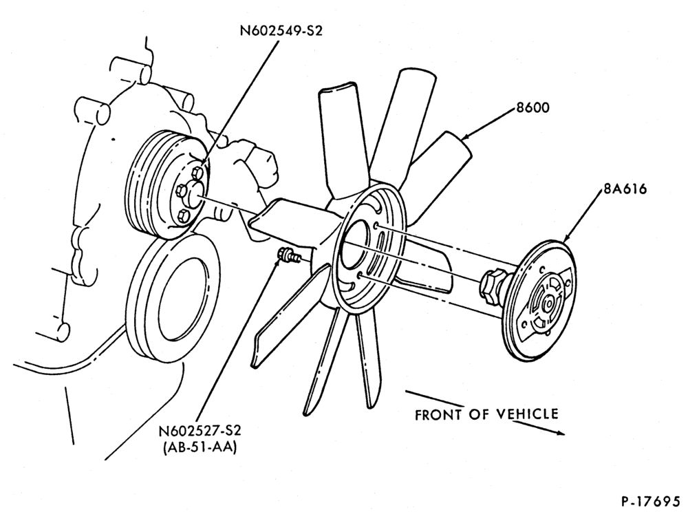 80.1 - COOLING FAN, CLUTCH AND RELATED PARTS-COOLING FAN, CLUTCH AND RELATED PARTS- 6 cyl. 171 (2.8L) and 183 (3.0L)-A