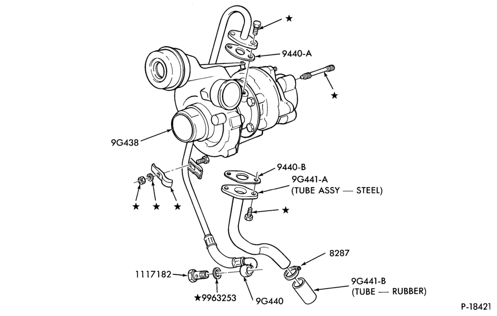 94 - 4 CYL. 2.0L (122 C.I.D.) - DIESEL-Turbocharger installation