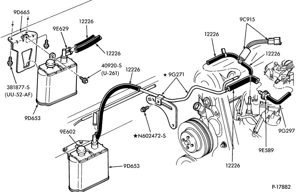 96.1 - 6 CYL. 3.3L (200 C.I.D.)-Fuel vapor canister and related parts- Calif.