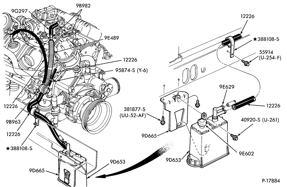 96.1 - 6 CYL. 3.8L (230 C.I.D.)-Fuel vapor canister and related parts
