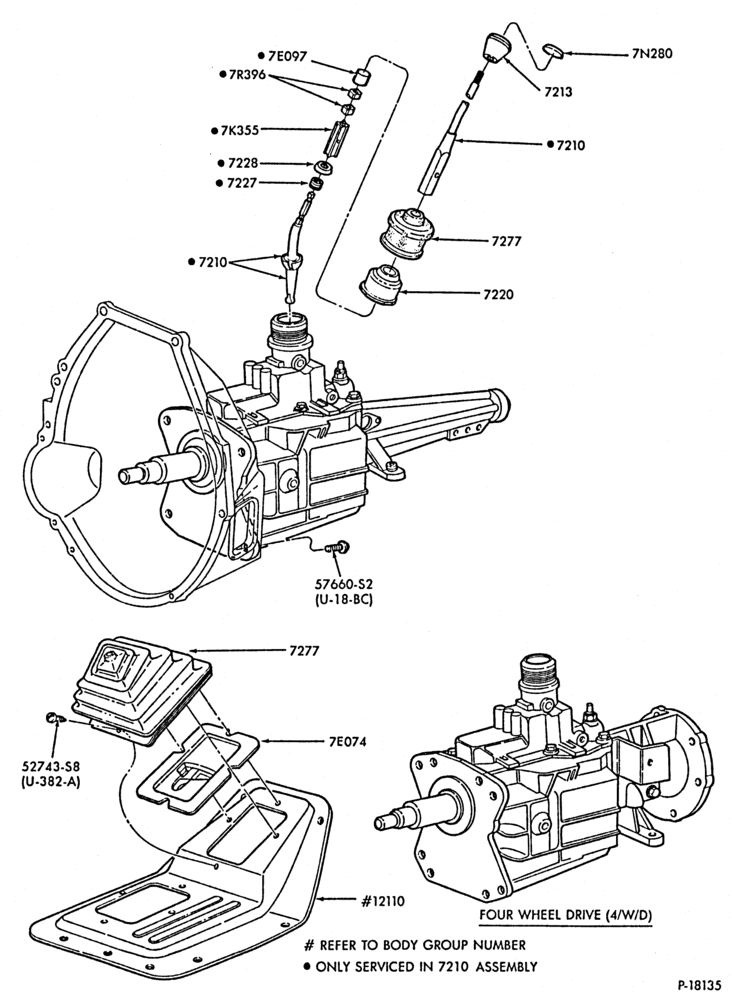 72.1 - GEARSHIFT MECHANISM-Gearshift controls - 1980/86  - 4 speed M/T- Top Shift O/D-F150/250
