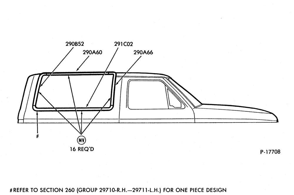 EM - QUARTER WINDOW FRAME "Before 8/85"