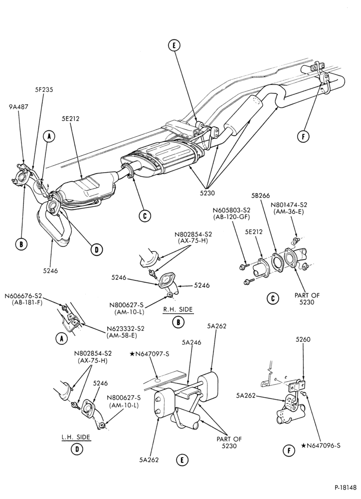 EXHAUST SYSTEM-EXHAUST SYSTEM- 6 cyl. 171 (2.8L)-B