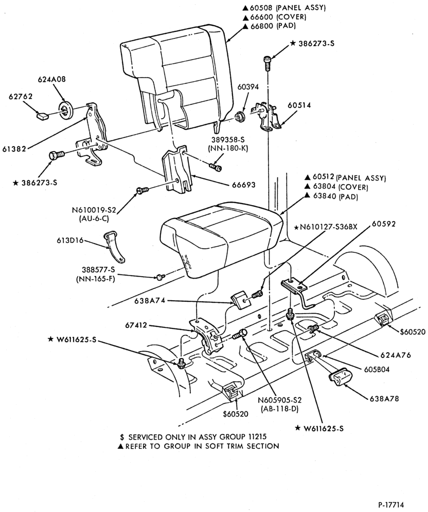 600 - SEATS AND SEAT BELTS-Rear seat parts - folding-B