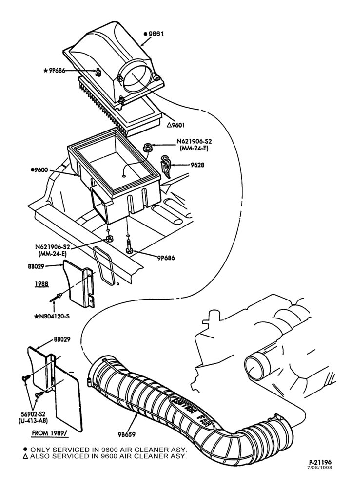 96 - 6 CYL. 3.0L-Air cleaner
