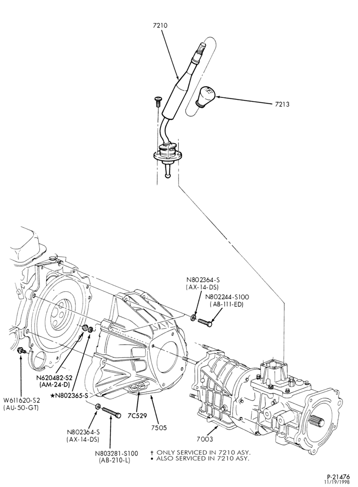 72.1 - GEARSHIFT MECHANISM-Floor mounted - 5 speed - Mitsubishi-B