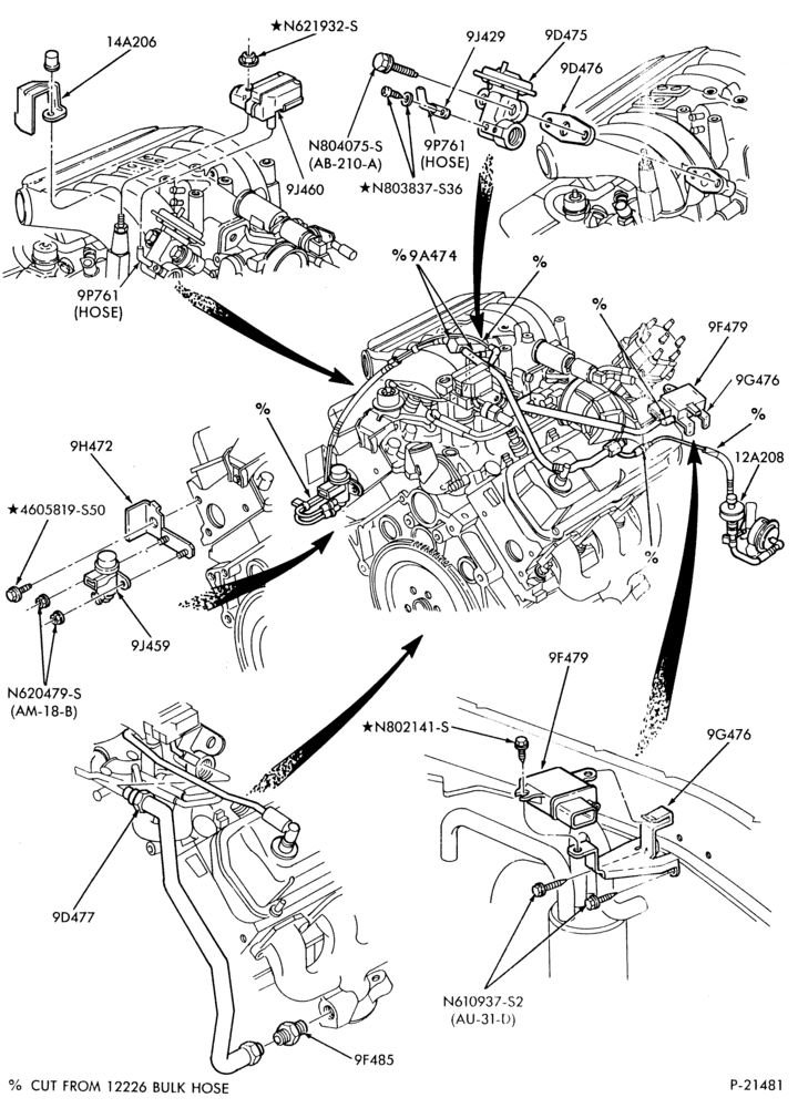 94.5 - 6 CYL. 3.8L-Emission system - exhaust gas recirculation (E.G.R.)