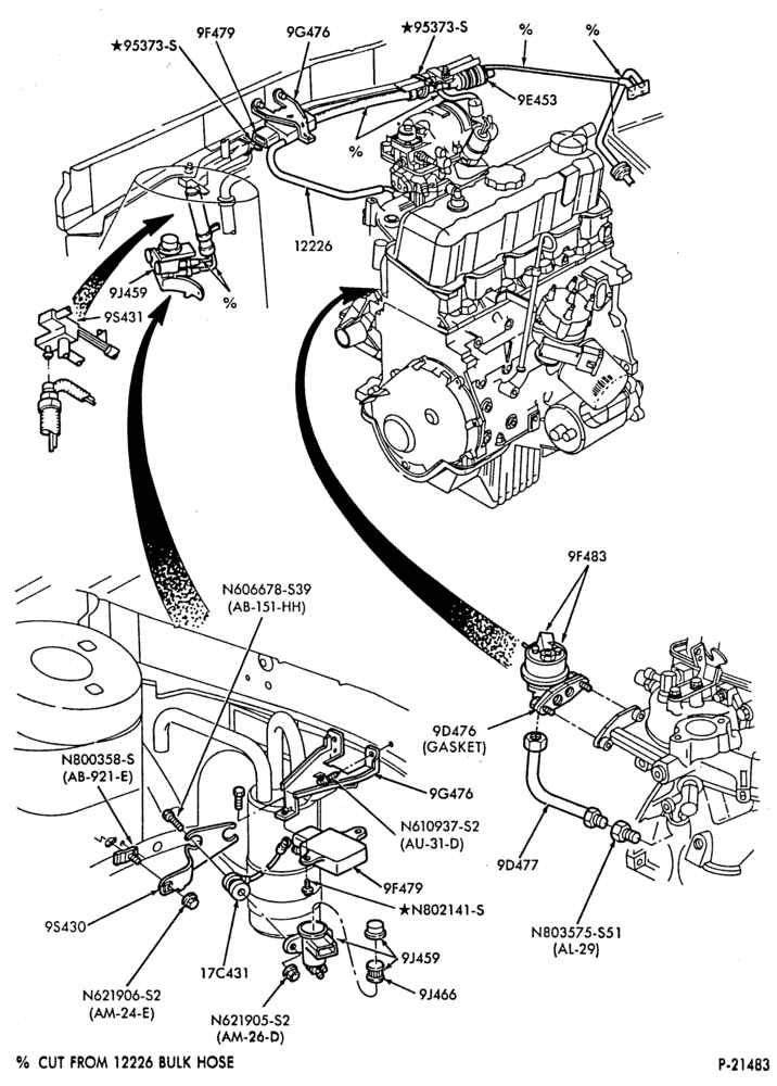 94.4 - 4 CYL. 2.5L - HSC-Emission system - exhaust gas recirculation (E.G.R.)