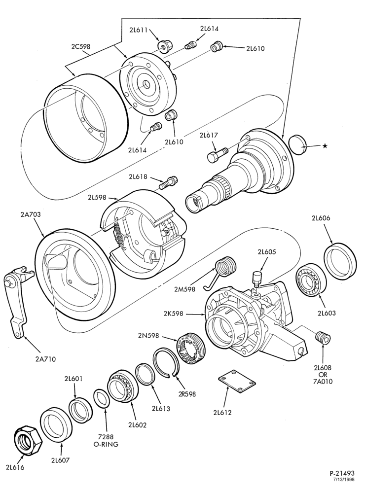26 - BRAKES-Parking brake details - transmission mounted-F(Super Duty),F53/59