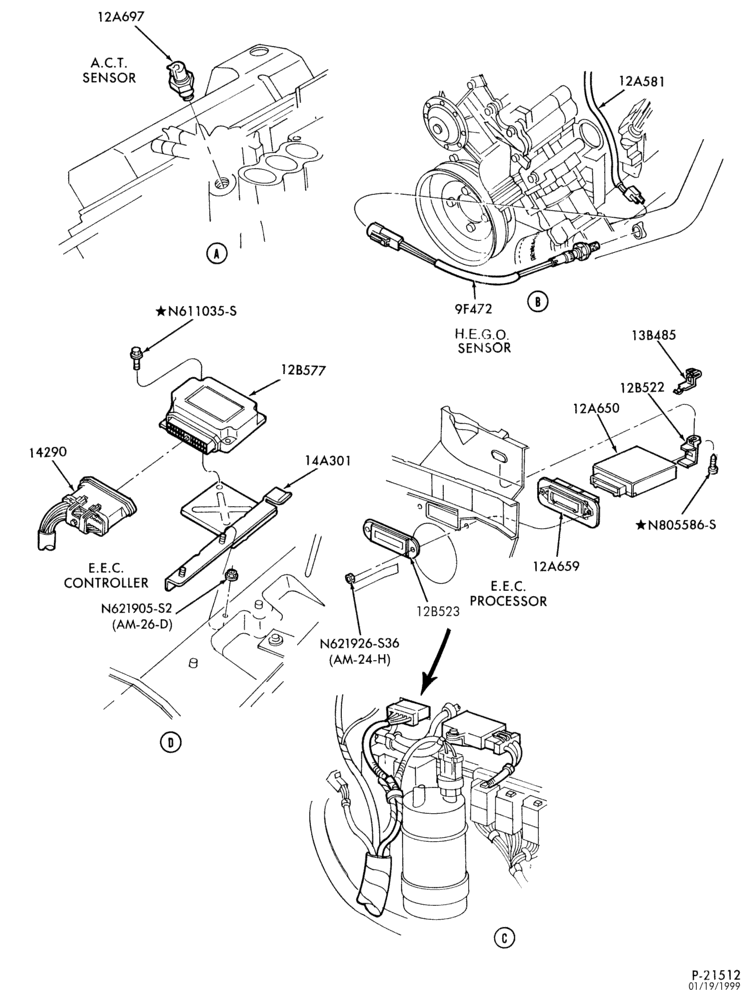 94.8 - 6 CYL. 3.8L-Electronic engine control (E.E.C.) - Page B