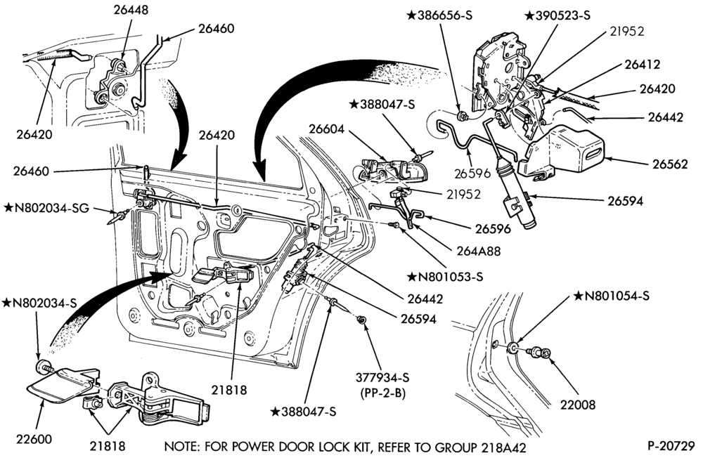 240.1 - BODY SIDES AND QUARTER-Handles & latch parts - rear door