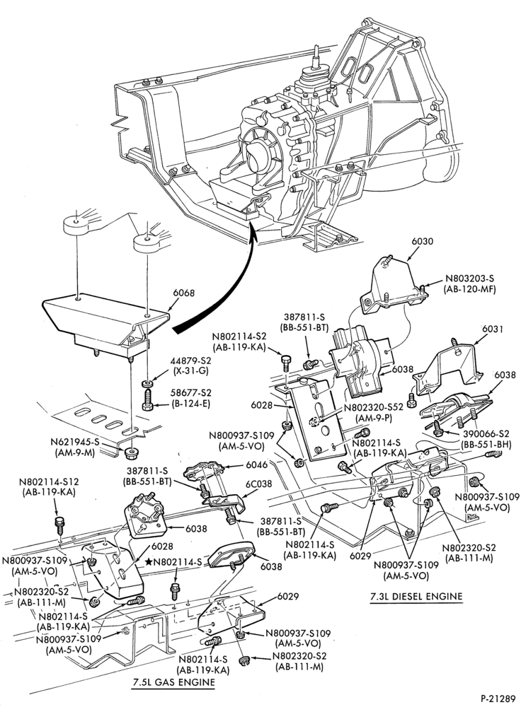 60.1 - 8 CYL. 7.5L (460 C.I.D.)-1989   (front and rear)- F53-stripped chassis