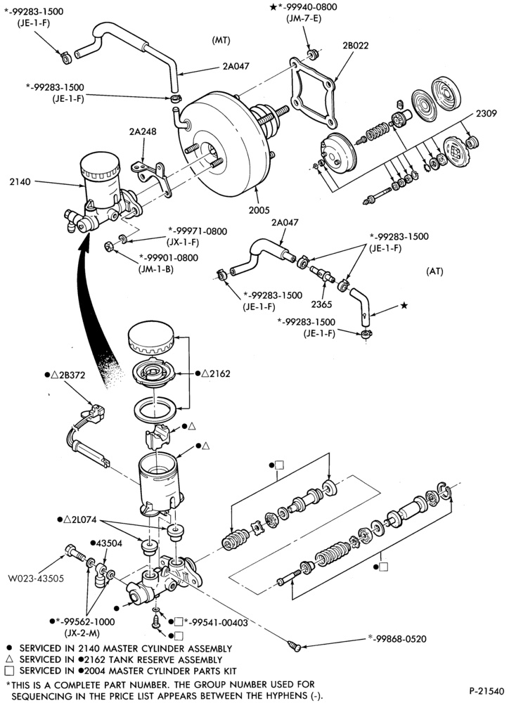 21 - BRAKES-Brake master cylinder and reservoir
