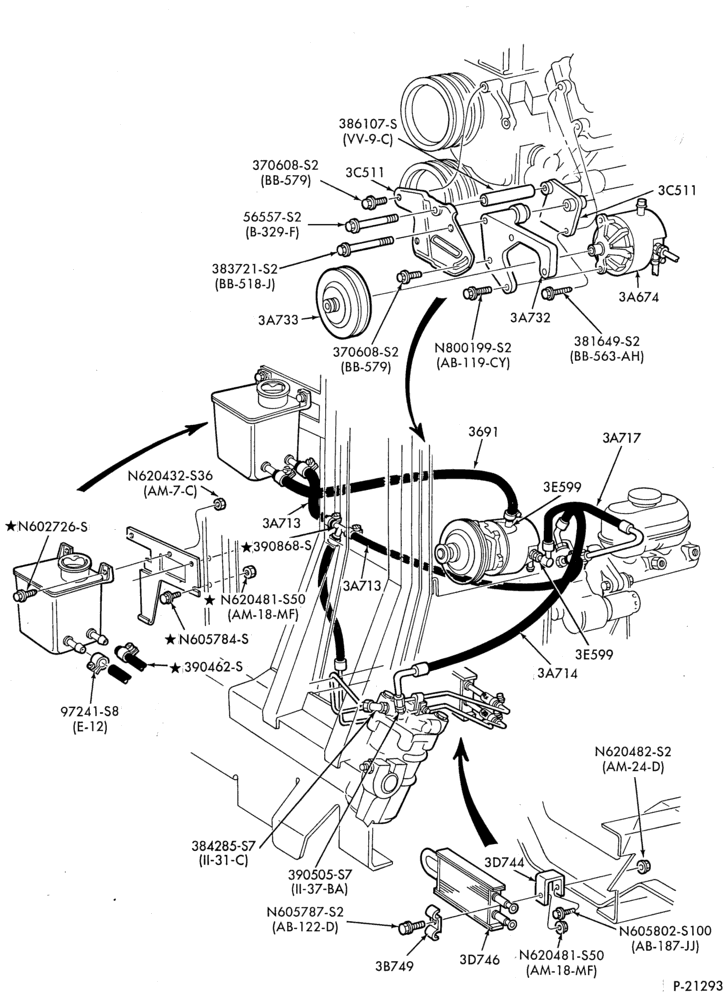 36.3 - STEERING-(1989) - 8 cyl. 460 (7.5L) - E.F.I.-F53-Stripped Chassis
