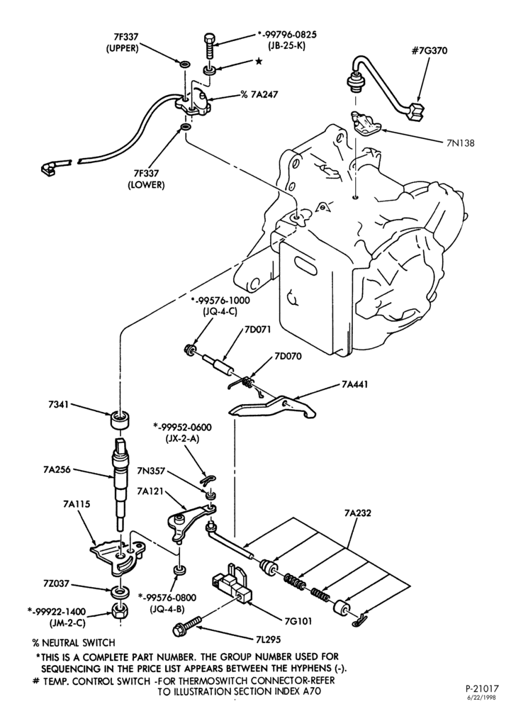 A70.17 - 4EAT TYPE - INTERNAL PARTS-4EAT TYPE - manual control linkage & parking pawl
