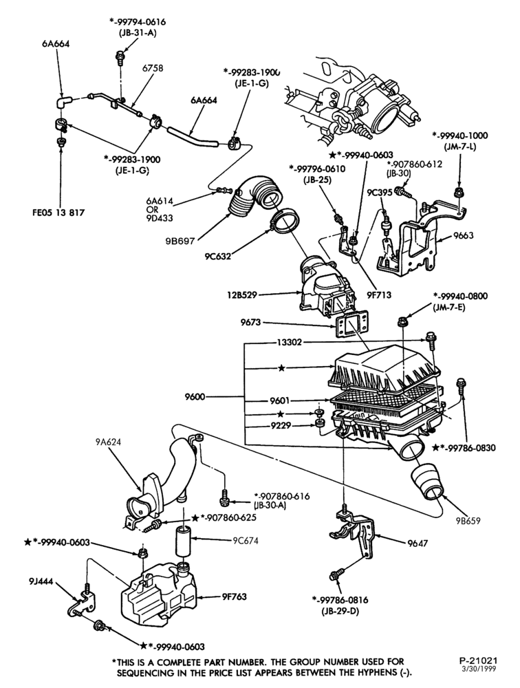 96 - 4 CYL. 2.2L (134 C.I.D.)-w/T/C