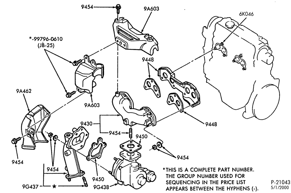 90.1 - 4 CYL. 2.2L-Manifold - exhaust manifold - w/TC
