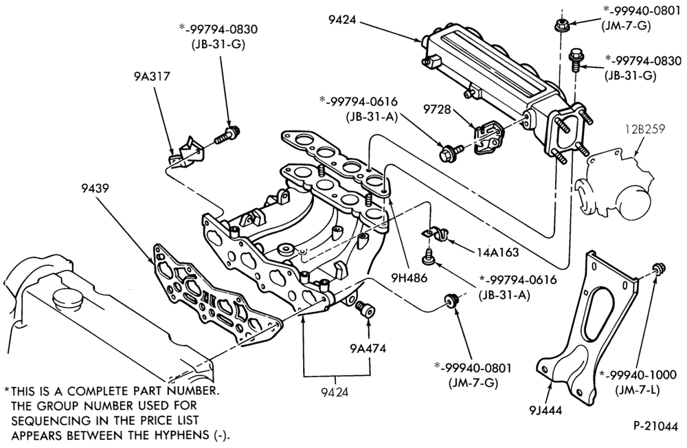 93 - 4 CYL. 2.2L-Manifold - intake manifold