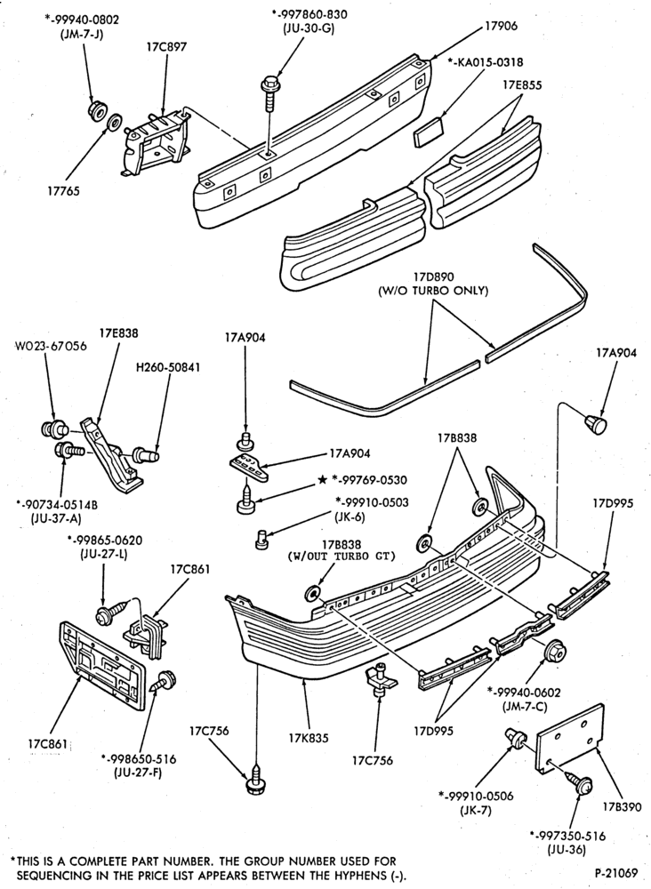 176.1 - SPEEDOMETER, BUMPERS, MIRRORS AND WIPERS-Bumper - rear
