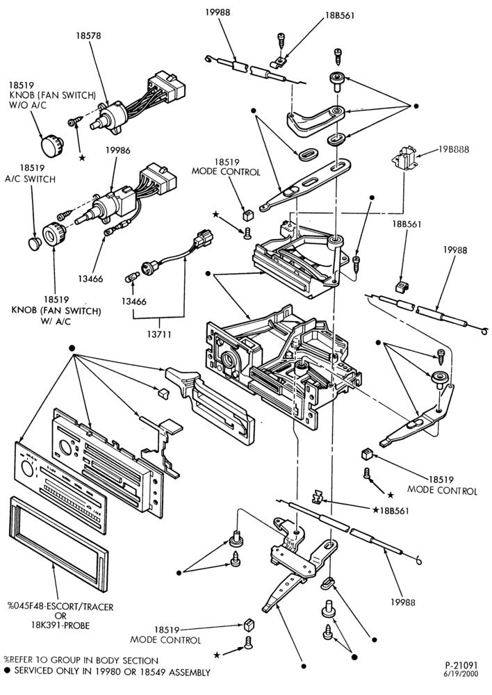 195.1 - AIR CONDITIONER-Heater controls - manual