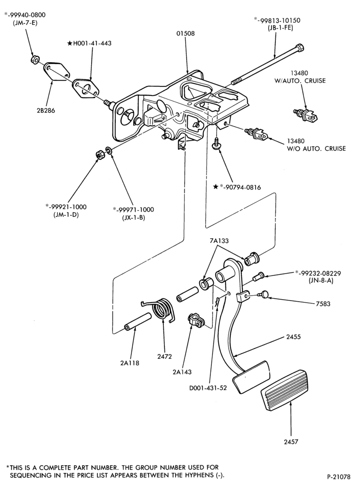 23 - BRAKES-Brake pedal instal. - A/T