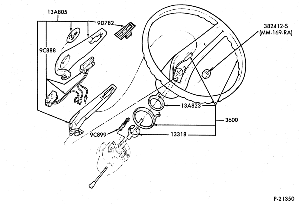 STEERING WHEEL & HORN-2-spoke wheel - with speed control-F53 (Stripped Chassis)